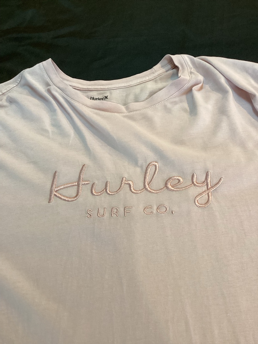 Hurley , Pink Embroidered Logo, Short Sleeve,Woman’s T-Shirt, Size- Extra Large